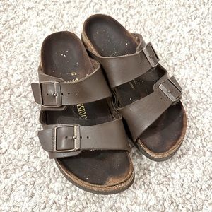 Birkenstock Arizona Brown Unisex Leather Size 36 GUC